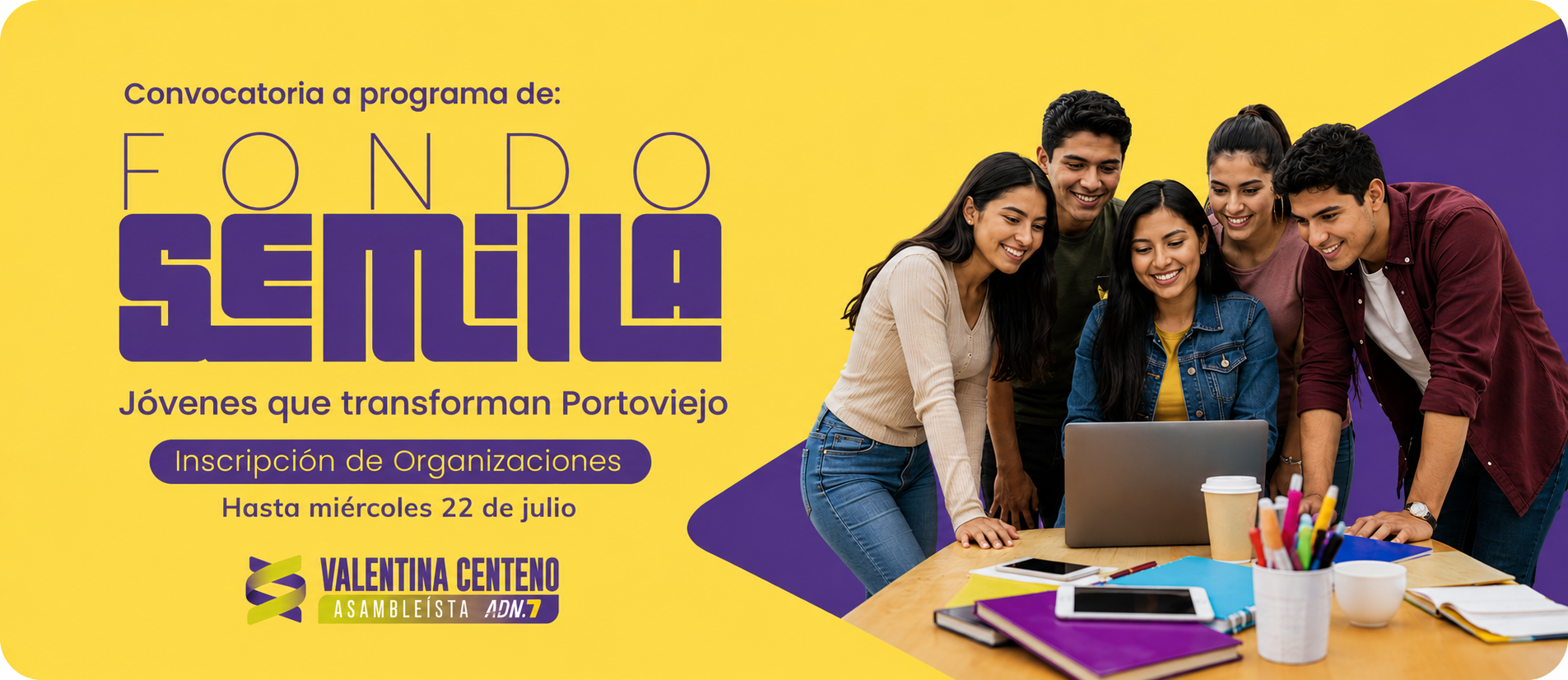 Fondo Semilla — convocatoria a organizaciones juveniles de Portoviejo, inscripciones abiertas hasta el miércoles 22 de julio